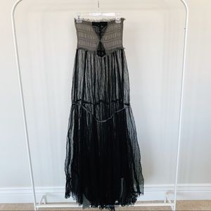 Free People Sheer Silky Stretch Dress XS